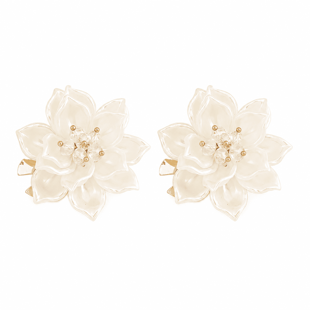 Ivory Magnolia Button Covers - 2 Pieces