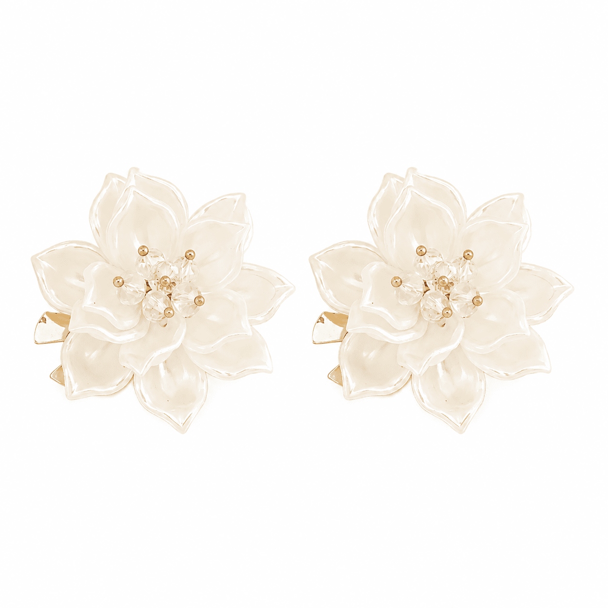 Ivory Magnolia Button Covers - 2 Pieces