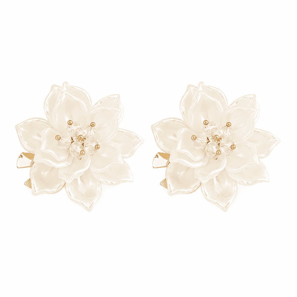 Ivory Magnolia Button Covers - 2 Pieces