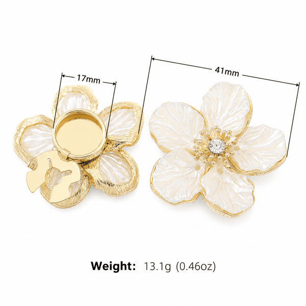 Pearl Blossom Button Covers - 2 Pieces