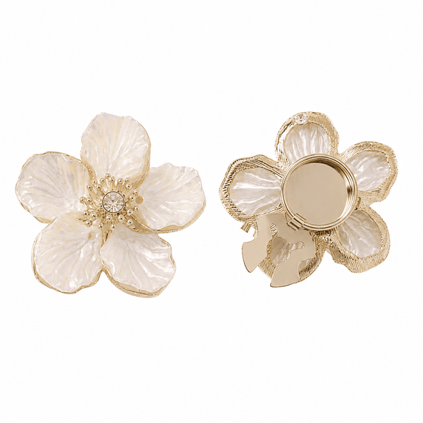 Pearl Blossom Button Covers - 2 Pieces