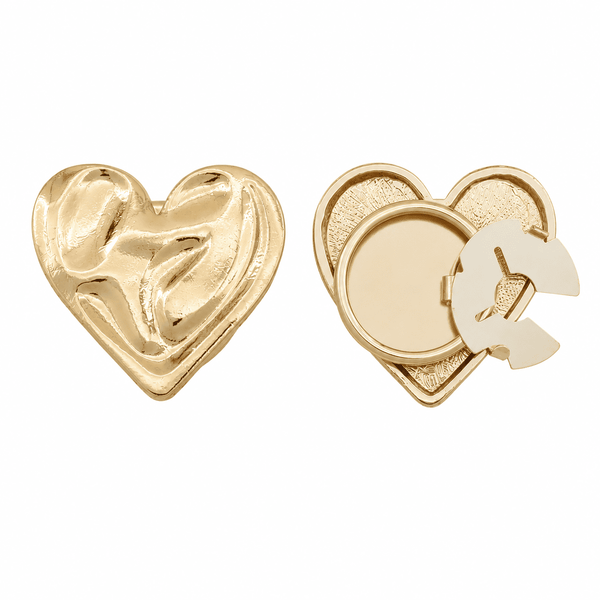 Golden Heart Button Covers - 2 Pieces