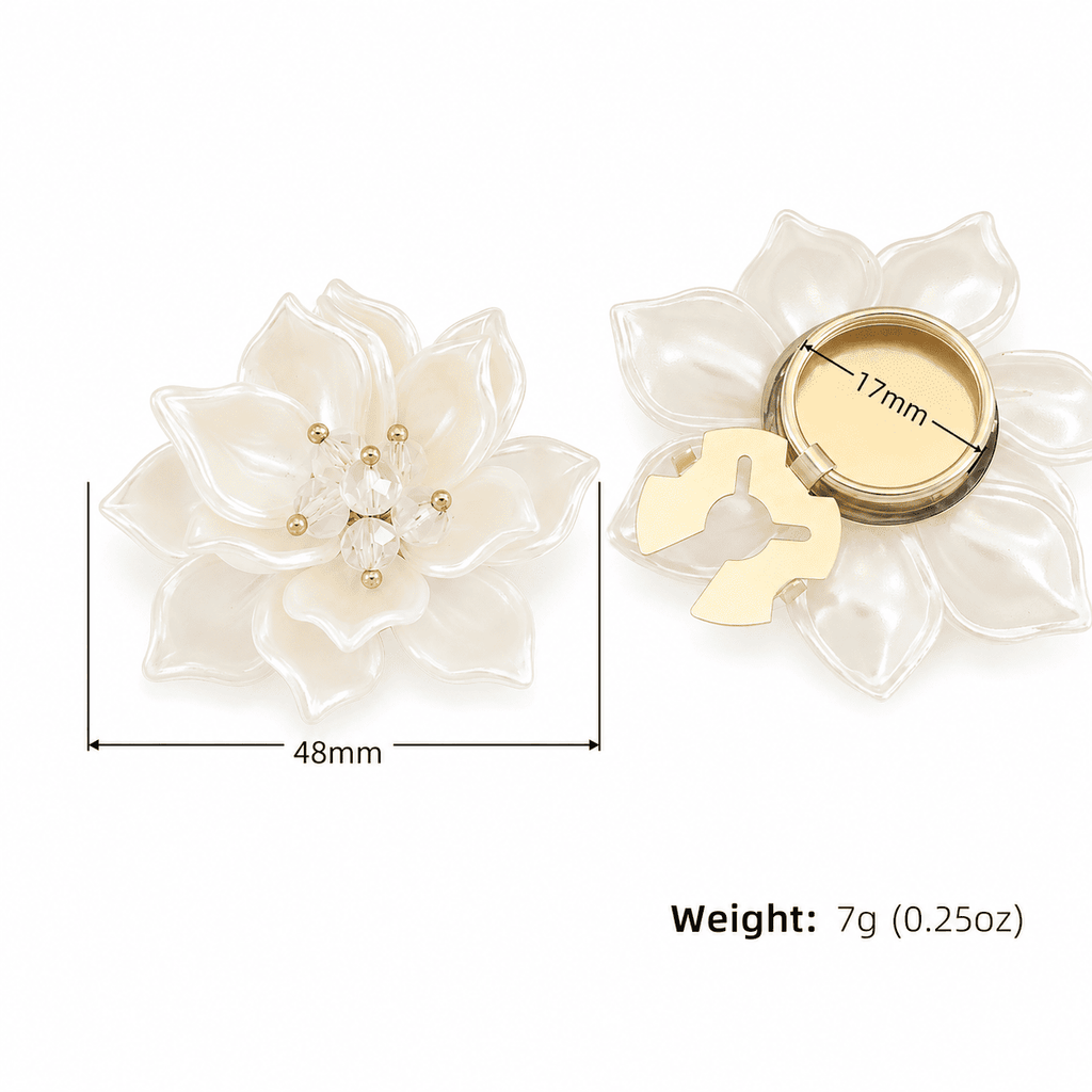 Ivory Magnolia Button Covers - 2 Pieces
