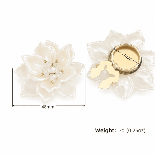 Ivory Magnolia Button Covers - 2 Pieces