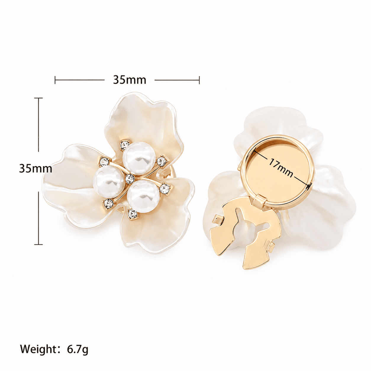 Pearl Garden Button Covers - 2 Pieces