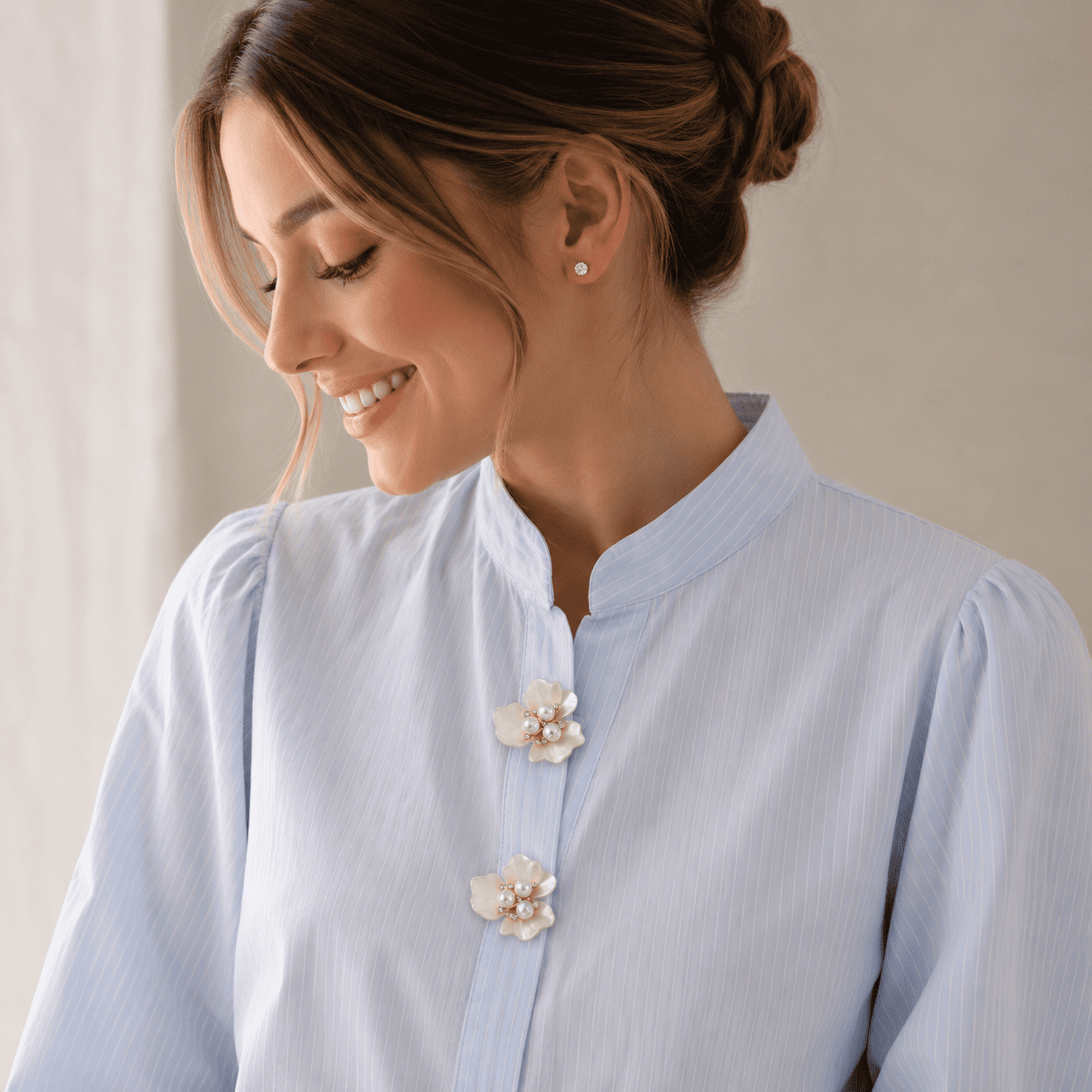 Pearl Garden Button Covers - 2 Pieces