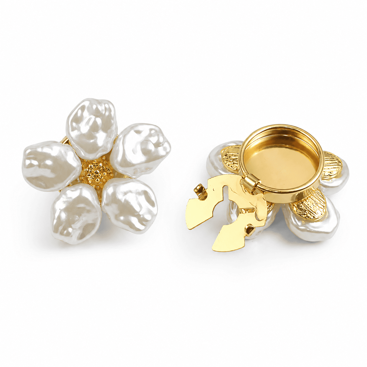 Pearl Flower Button Covers – 2 Pieces