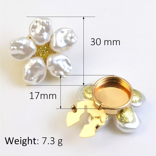 Pearl Flower Button Covers – 2 Pieces